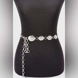 Gold or Silver Metal Chain Statement Belt